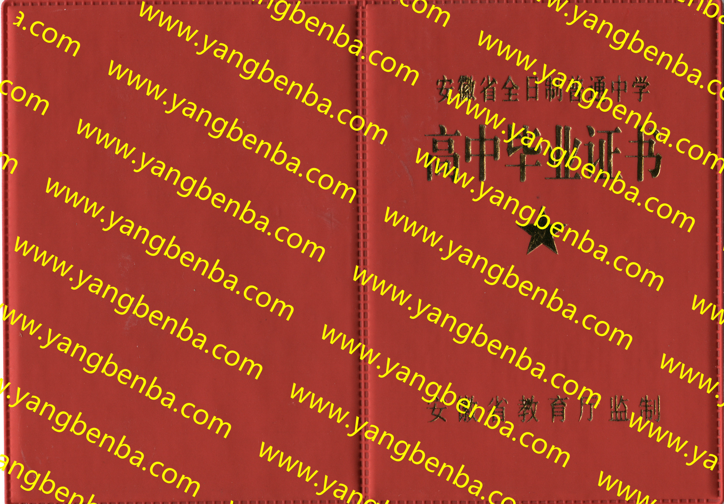 安徽省高中毕业证样本