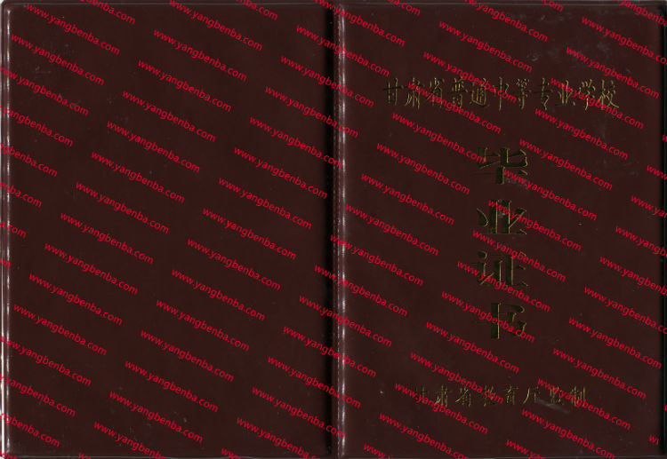 甘肃省中专毕业证样本