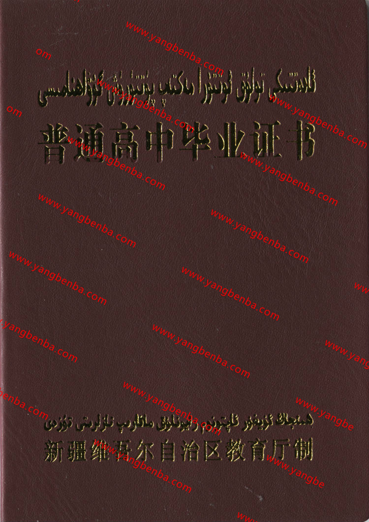 新疆省高中毕业证样本