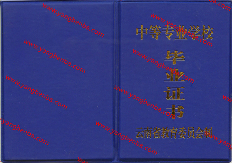 云南省中专毕业证样本