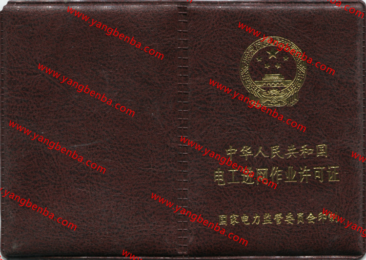 电工进网作业许可证样本