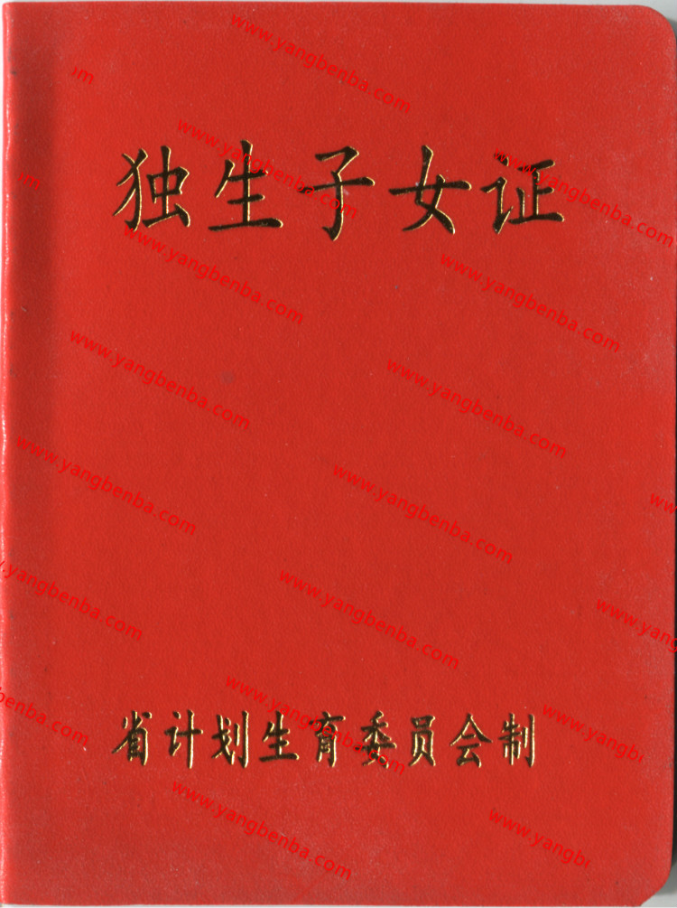 独生子女证样本