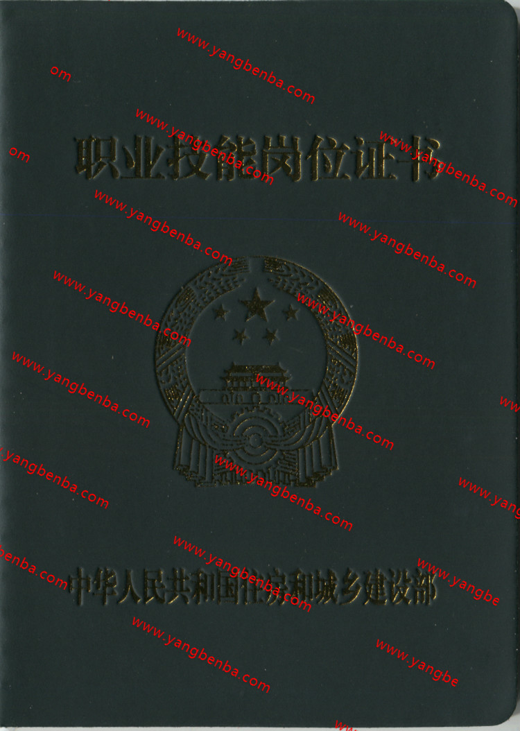 职业技能岗位证书样本