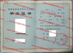 甘肃省中医学校中专毕业证样本