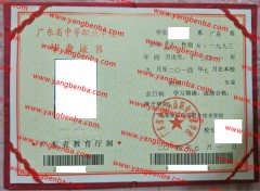 广东省食品药品职业技术学校中专毕业证样本