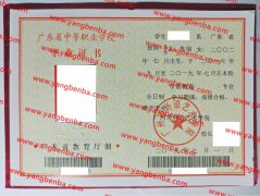 广州市外语艺术学院中专毕业证样本