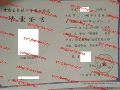 定西市卫生学校中专毕业证样本