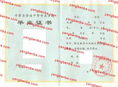 甘肃省庆城职业中等专业学校中专毕业证样本