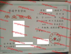 宁安县职业教育中心中专毕业证样本