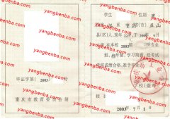 重庆市工业学校中专毕业证样本