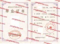 重庆市永川职业教育中心中专毕业证样本