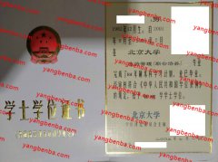 北京大学学士学位证书样本