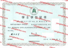 湖北大学学士学位证书样本