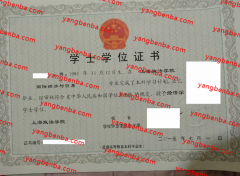 上海政法学院学士学位证书样本