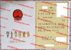 沈阳大学学士学位证书样本