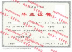 河北体育学院毕业证样本