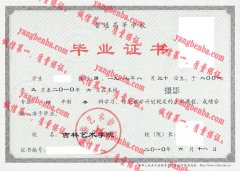 吉林艺术学院毕业证样本