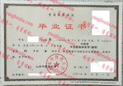 山东中医药大学毕业证样本