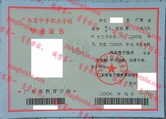 广东省电子技术职业学校毕业证样本