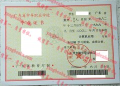 广州市南华职业技术学校毕业证样本