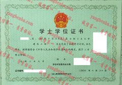 合肥工业大学学士学位证书样本
