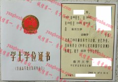 南开大学学士学位证书样本