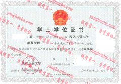 武汉工程大学学士学位证书样本