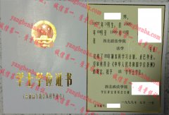 西北政法学院学士学位证书样本