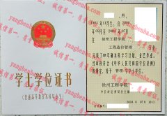徐州工程学院学士学位证书样本