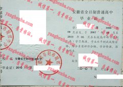 安徽省阜阳市城郊中学毕业证样本