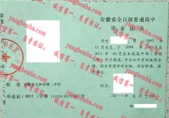安徽省太和县第二中学毕业证样本