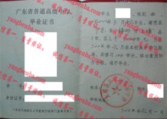 大埔县田家炳实验中学毕业证样本