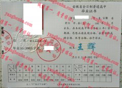 肥东县撮镇中学毕业证样本