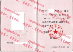 扶风县杏林中学毕业证样本