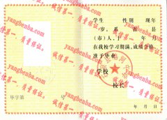 石泉县池河中学毕业证样本