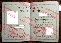 四川省彭州市敖平中学毕业证样本