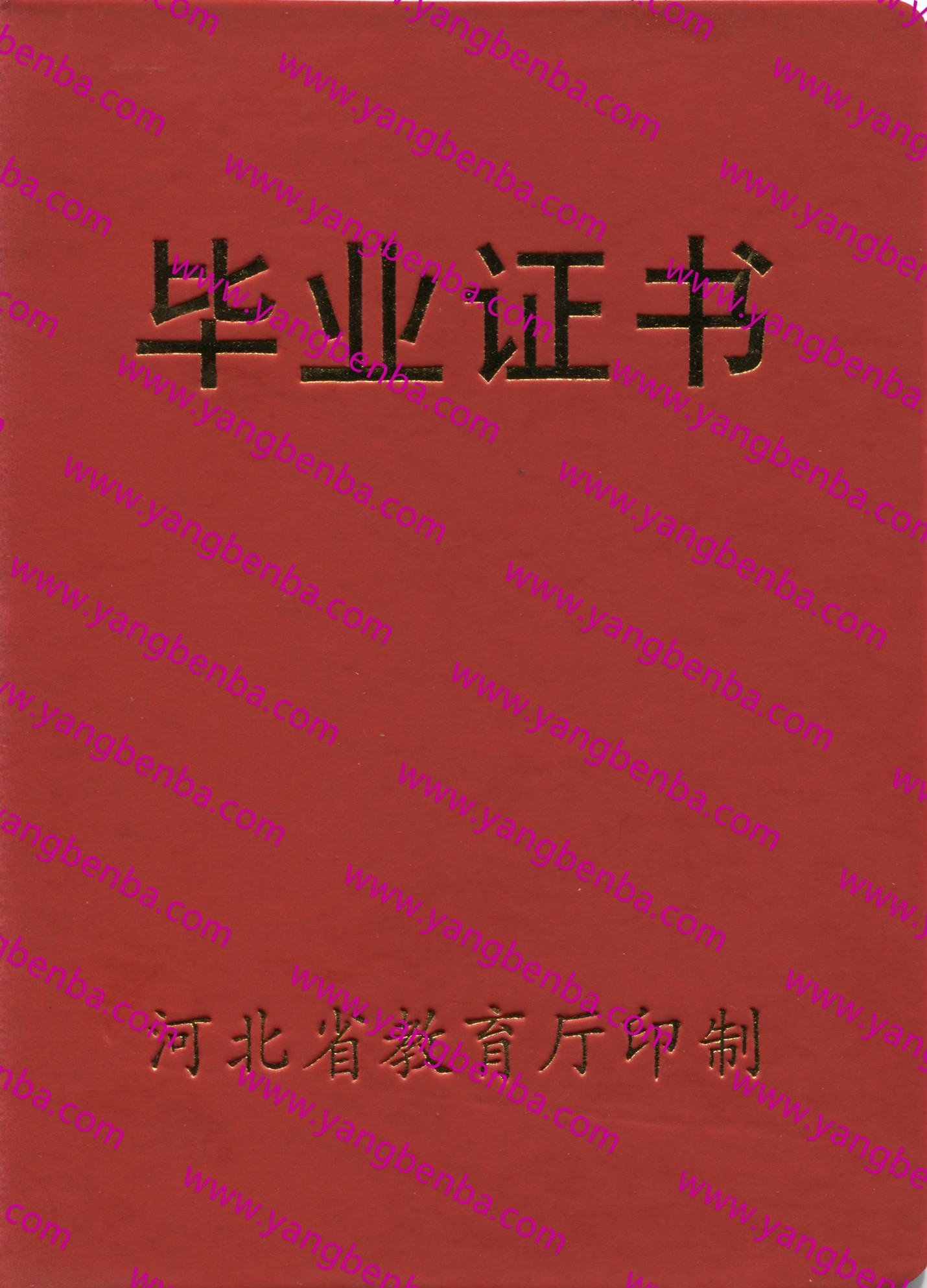 河北省高中毕业证样本封皮