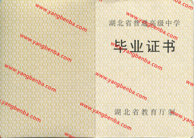 湖北省高中毕业证样本内页2
