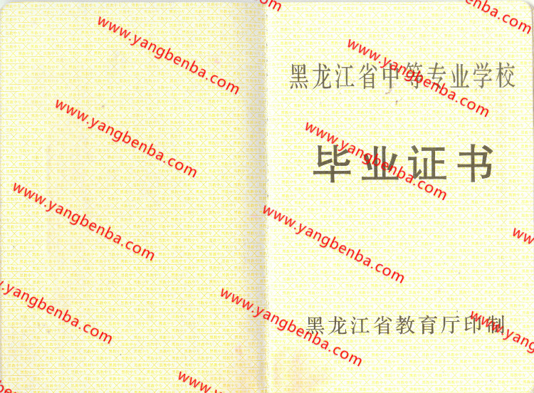 黑龙江省中专毕业证样本内页