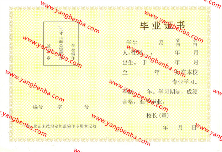 江苏省中专毕业证样本内页6