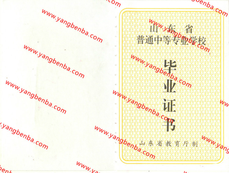 山东省中专毕业证样本内页2