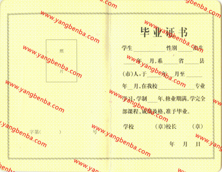 四川省中专毕业证样本内页3