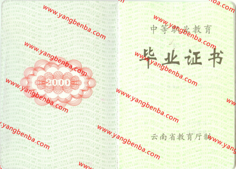 云南省中专毕业证样本内页2