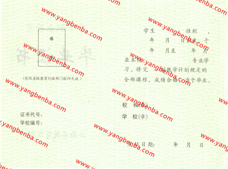 云南省中专毕业证样本内页8