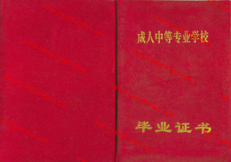 全国通用版中专毕业证样本