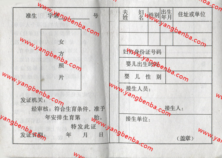 准生证样本内页2
