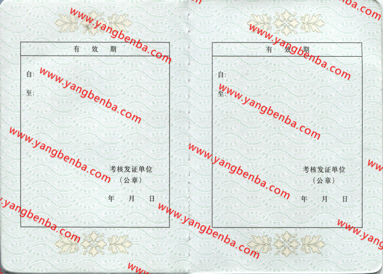 安全生产考核合格证书样本内页3