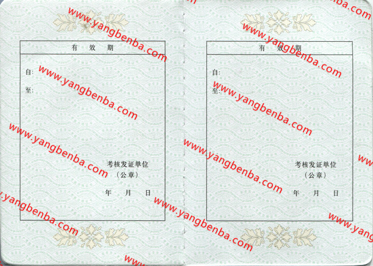 安全生产考核合格证书样本内页6