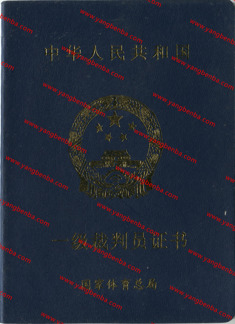 一级裁判员证样本