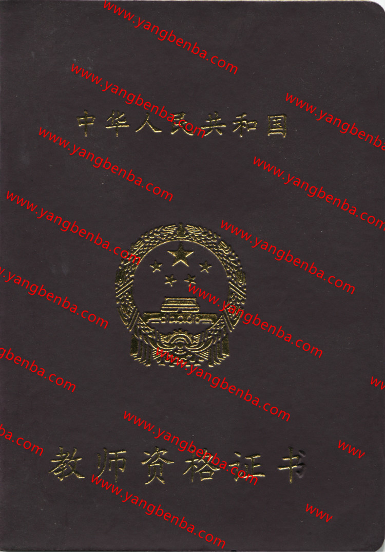 教师资格证样本封皮3